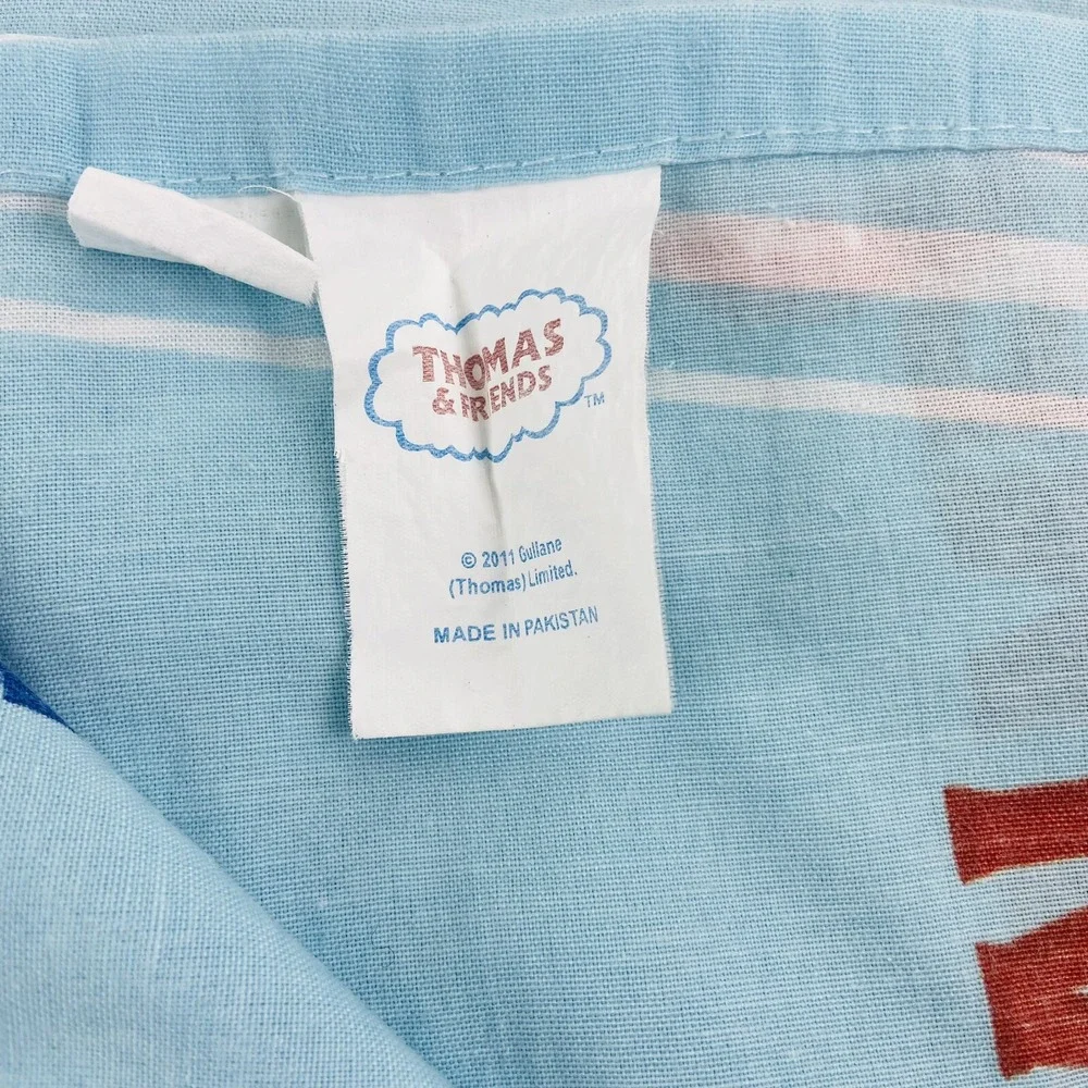 THOMAS THE TANK ENGINE & FRIENDS Twin Fitted Flat Sheet Percy James Blue Fabric